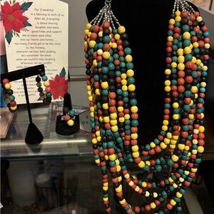 Sassy Jones Colorful Multistrand Statement Necklace Set